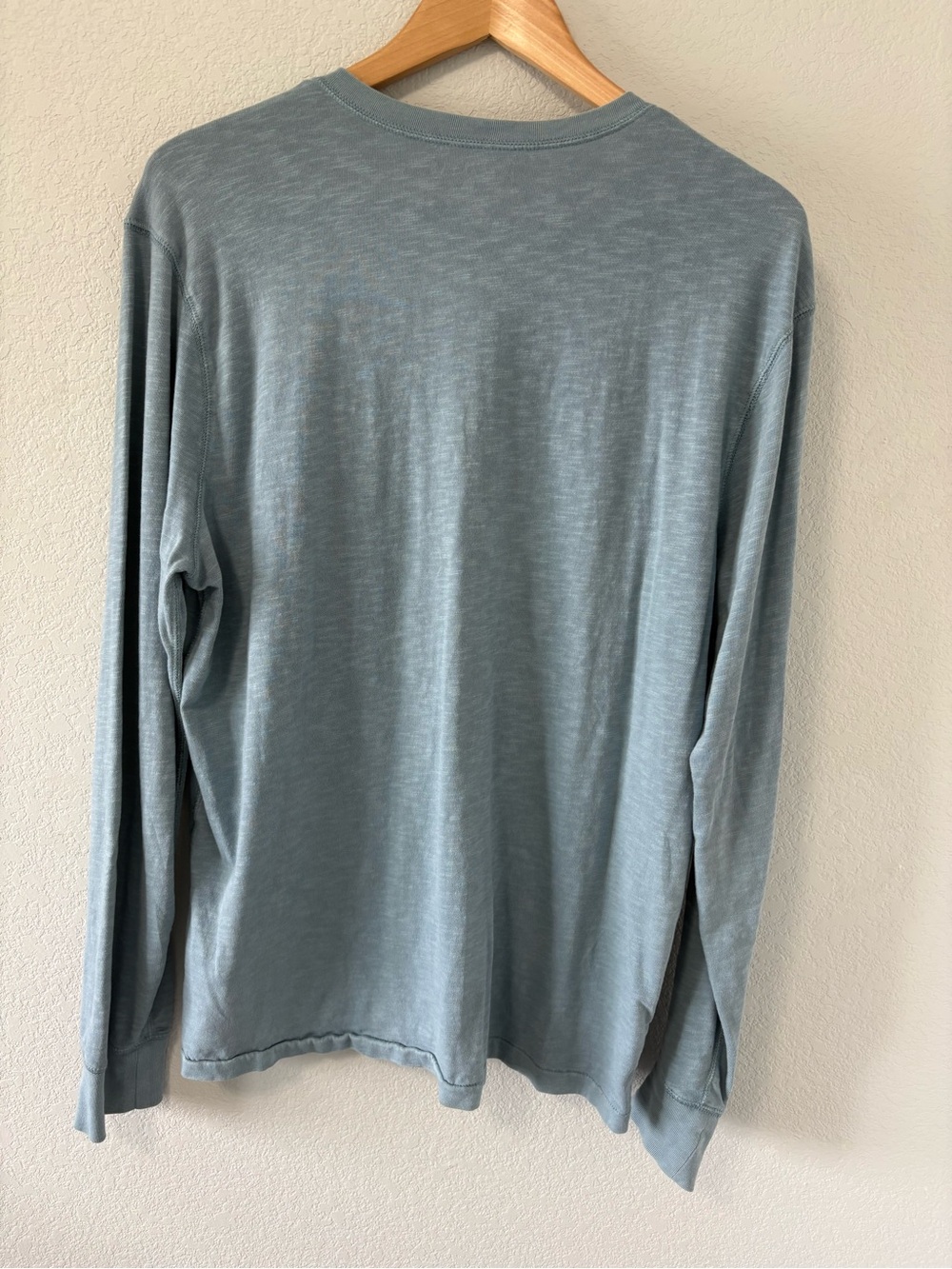 J.Crew Mercantile Blue Slub Cotton Henley Long Sleeve Shirt Size Large - Picture 7 of 8